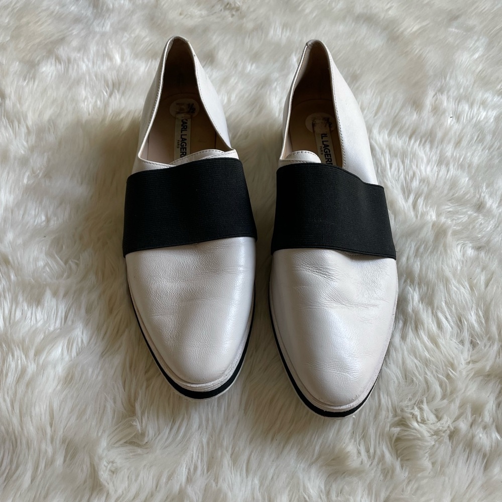 Karl Lagerfeld Kristi Kristi White Oxford Shoes 7.5m